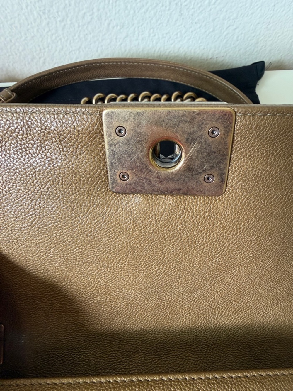 CHANEL Bronze Quilted Boy Flap Shoulder Bag with Chain - Picture 8 of 12